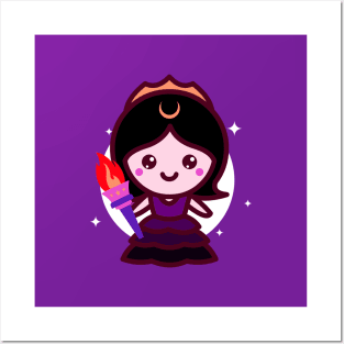 Chibi Kawaii Cute Hecate Goddess Witch Posters and Art